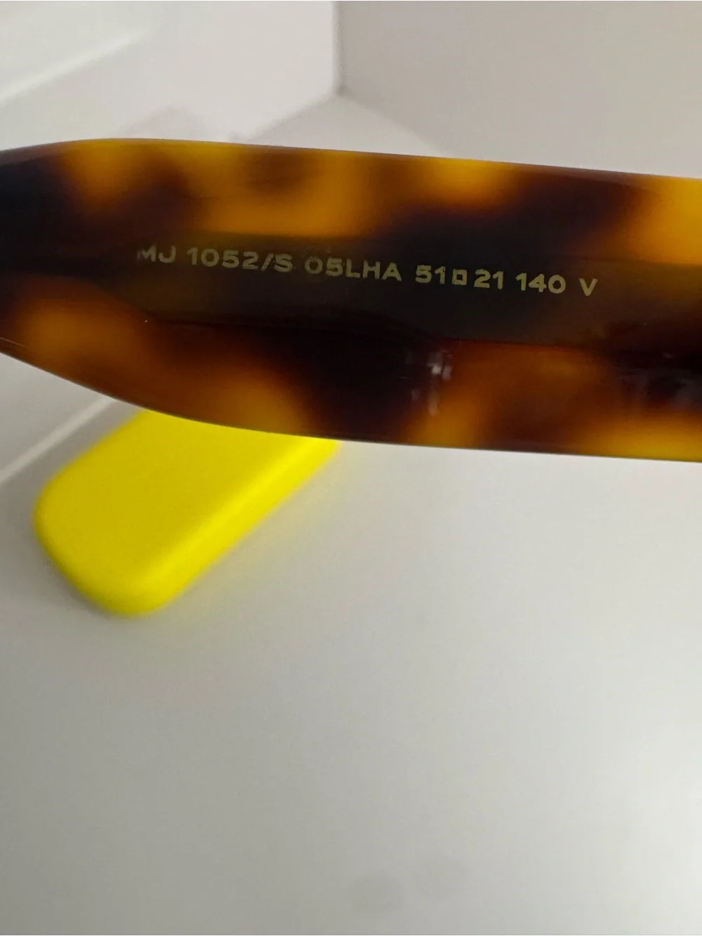 Marc Jacobs Tortoiseshell Brown Oval Sunglasses with Yellow-Trim Case